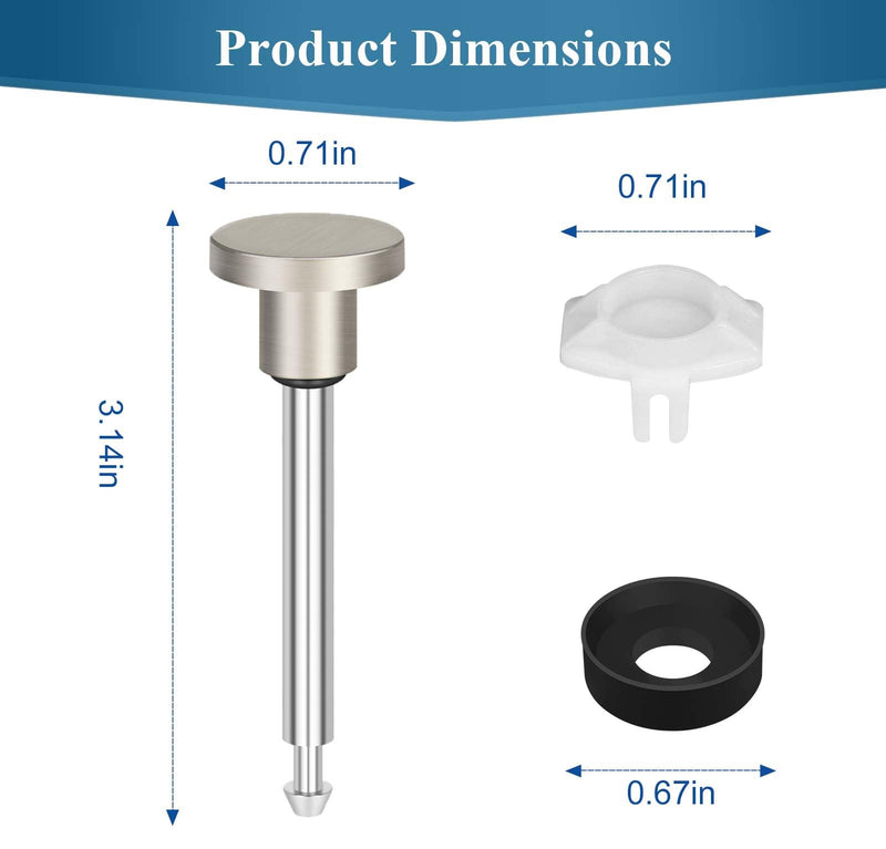 2 Set Tub Spout Diverter Repair Kit, Bathroom Shower Bathtub Leaky Faucet Repair Replacement Parts, Includes 2 Diverter Valve Stems, 2 Gates Seals and 2 Cup (Brushed Nickel) Brushed Nickel