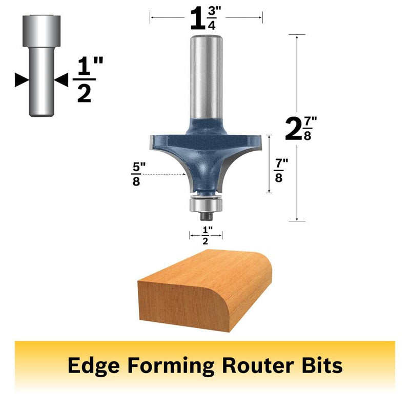 Bosch 85596M 5/8 in. x 7/8 in. Carbide Tipped Roundover Bit