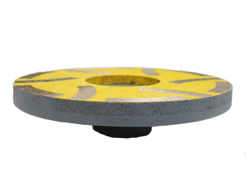 JDK 4 Inch Diamond Resin Filled Cup Wheel Grinding Wheel Insert 12pcs Segments with Thread 5/8“-11 for Granite Stone and Tiles (Medium) Medium