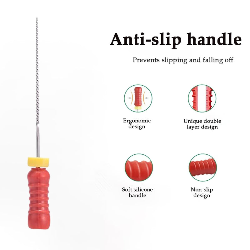 K Files Dental 25MM Root Canal Cleaner Hand Use Files 6PCS for Endodontic Treatment (#15-40) #15-40