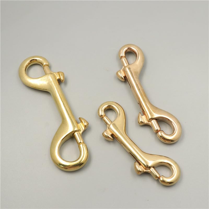 MerciL 5Pcs Brass Double End Snap Hook Clip, 3 Inch Diving Hook Keychains Bolt Snaps Hook for Pet Luggage Outdoor Mountaineering Tactical Equipment (78mm/3in)