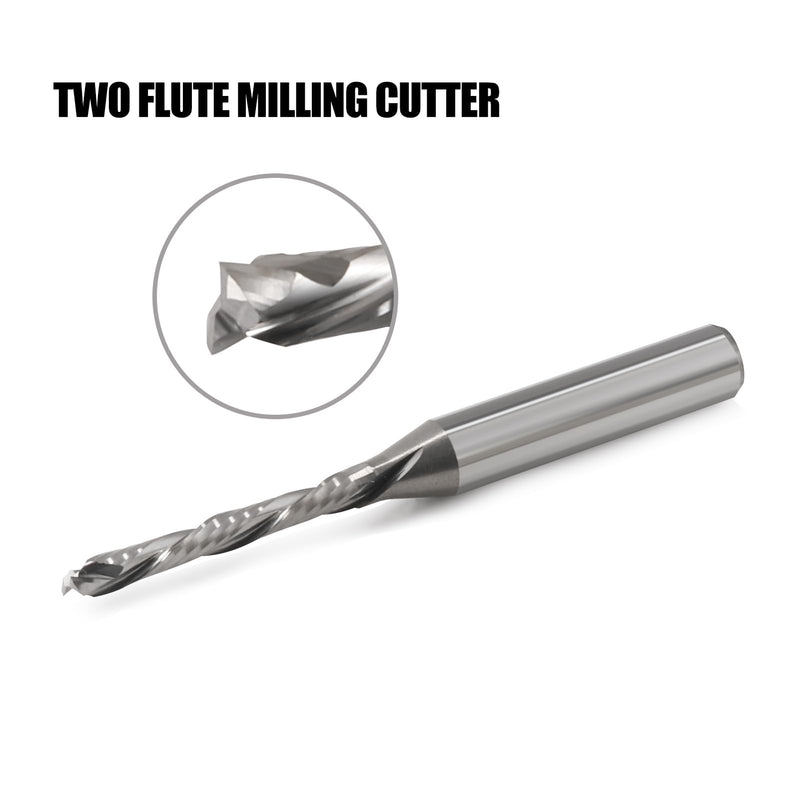 UP&Down Compression Bit 1/4 Inch Shank,1/8 Inch Cutting Dia,Carbide Spiral Router Bits CNC End Mill for Woodworking Panels (2) 2