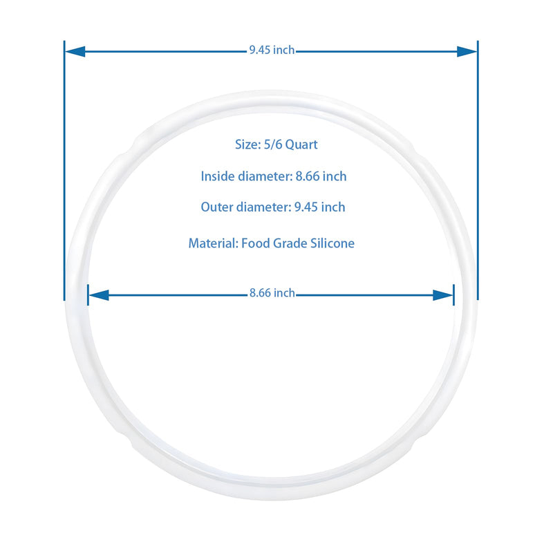 2 Pack Sealing Ring 6qt for Instant Pot Sealing Ring for 6 & 5qt Insta Pot, Food-grade Silicone Seal Rings Replacement for Instant Pot 6 Quart, Gasket for Instantpot Sealing Ring 6 qt Clear, Blue