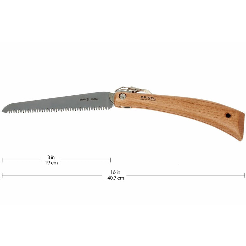 Opinel Folding Saw - Gardening and Camping Folding Carbon Steel Saw with Beechwood Handle No.18