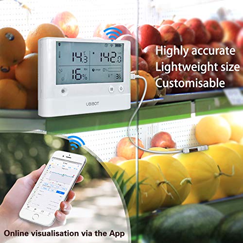 UbiBot TH30S-B External Temperature and Humidity Probe, Temperature Humidity Sensor Combined in one Probe, Monitor -40 to 80 C,0 to 100% RH, Micro USB Connector,(Matches with Our WS1 Pro Device only)