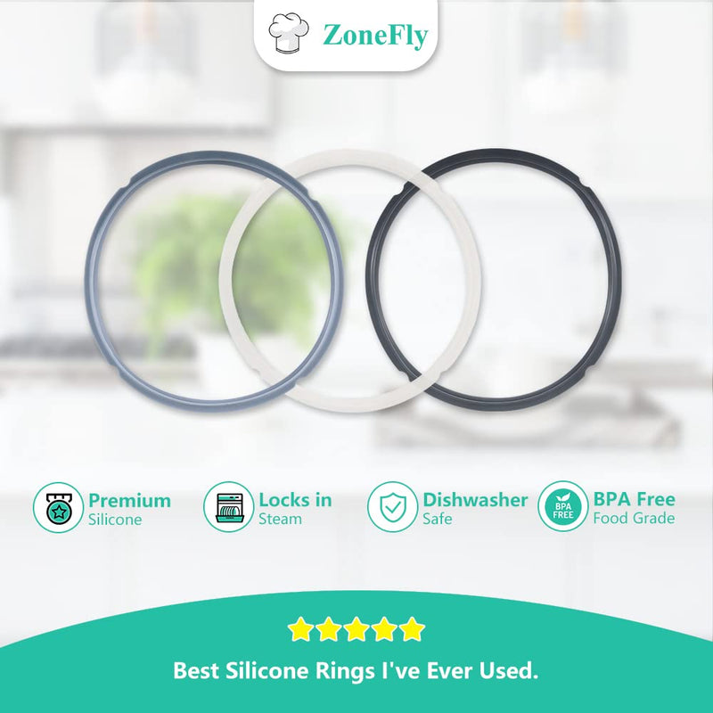 Original Ninja Foodi Sealing Ring Silicone Gasket for Ninja Foodi Pressure Cooker 6.5 Qt and 8 Quart FD401/FD302/OS401/OS301/OP401/OP302 Replacement Gasket Ring Air Fryer Seal Ring Parts - 3 Packs for Ninja Foodi 6.5&8 Qt 3Pcs