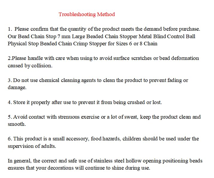 Henoyso 24 Pcs Bead Chain Stop 7 mm Large Beaded Chain Stopper Metal Blind Control Ball Physical Crimp Stopper for Sizes 6 or 8, Silver