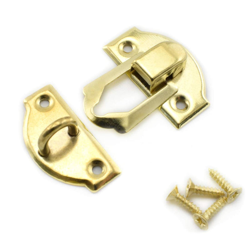 SDTC Tech 4-Pack Antique Decorative Hasp Retro Jewelry Box Latch with Matching Screws for Cabinet Drawer Wooden Crafts - Gold 4 Pack