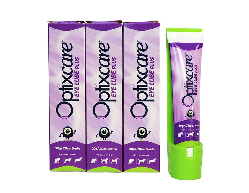 Optixcare Eye Lube Plus Home Kit – 3 x 20g Tubes + Lubricant Holder – Long‑Lasting Eye Lubrication for Pets – Daily Eye Moisture Support