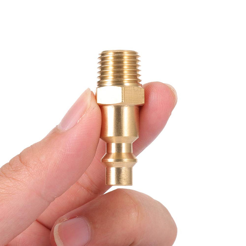 Brass 1/4-Inch NPT Male Industrial Air Hose Quick Connect Adapter,Air Coupler and Plug Kit,Air Compressor Fittings 10pcs (Male NPT) Male NPT