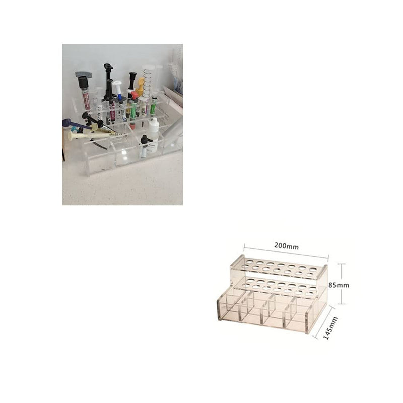 Dental Acrylic Organizer Case Resin Composite Dispenser Syringe Brush Stand Holder Dental Cement Organizer Large