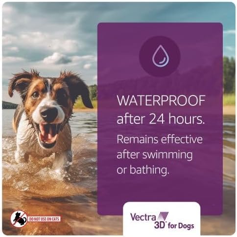 Vectra 3D Flea and Tick Prevention for Dogs, Kills and Repels Fleas, Ticks & Mosquitoes | Fast‑Acting, Waterproof, No Prescription Needed | Extra Large Dogs Over 95 lbs, 3‑Month Supply 3 Pack