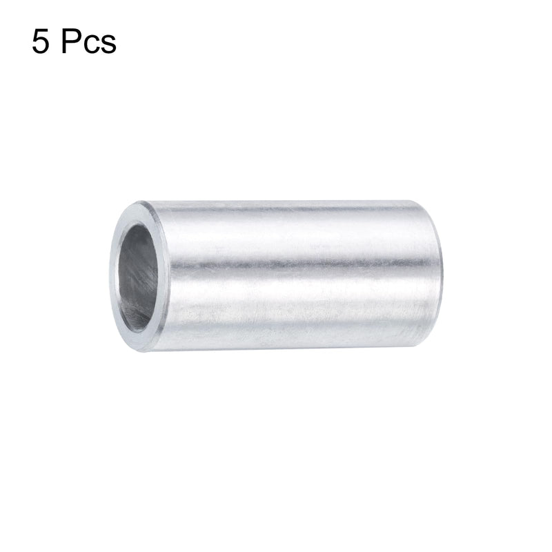 uxcell 5pcs Aluminum Spacer 5/16" Bore x 1/2" OD x 1" Length Screw Standoff Bushing Plain Round Metal Spacer for 5/16 ID Screws Bolts and Rods 5/16" x 1/2" x 1" Silver Tone