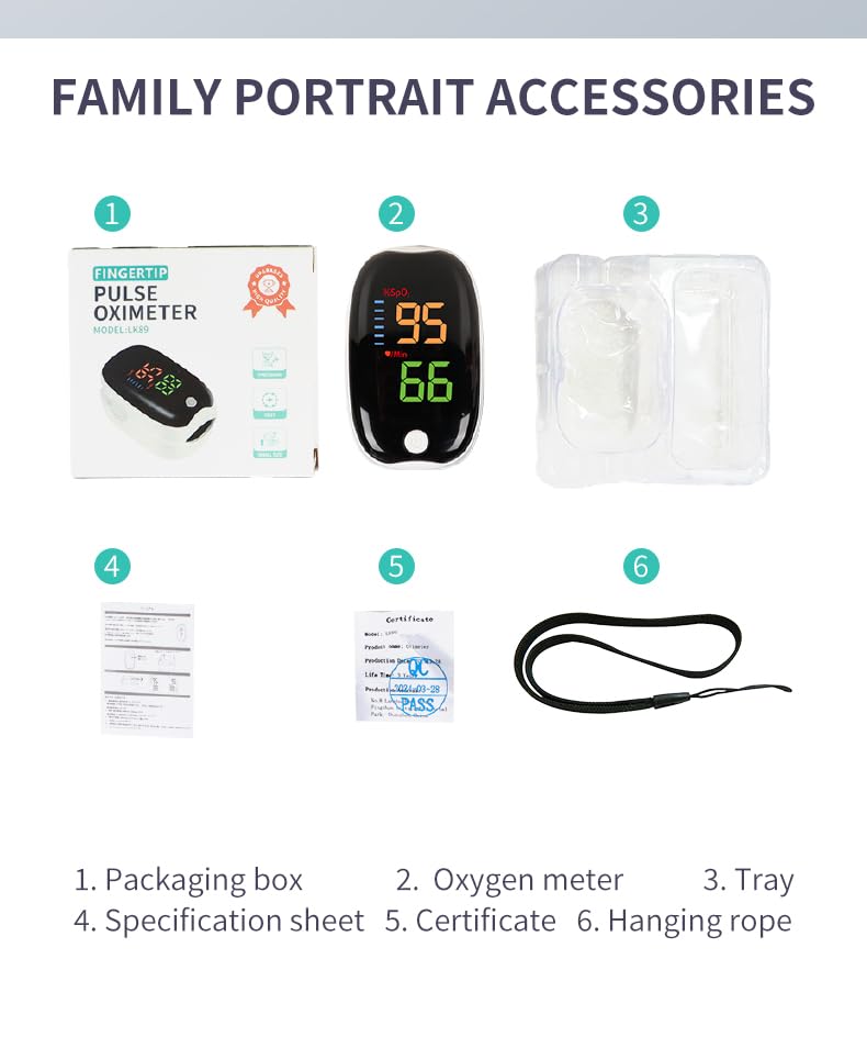 Oxygen Monitor Fingertip, Joxozp Pulse Oximeter Oxygen Saturation Monitor Checking SpO2 Level/Heart Rate/PI for Adults at Home Outdoor Sport Use
