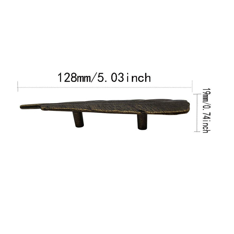 brandname Feather Cabinet Handles 5 Pcs Kitchen Furniture Door Handle,Double Hole Knobs Pull for Dresser Closet Drawer Cupboard Wardrobes JfwuHap