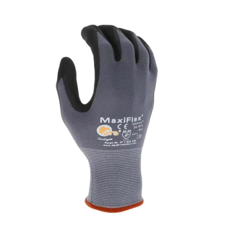 MaxiFlex Seamless Knit Nylon Gloves with Nitrile Coat and Micro Foam Grip on Palm and Fingers Cut Resistance Medium 12 Pair