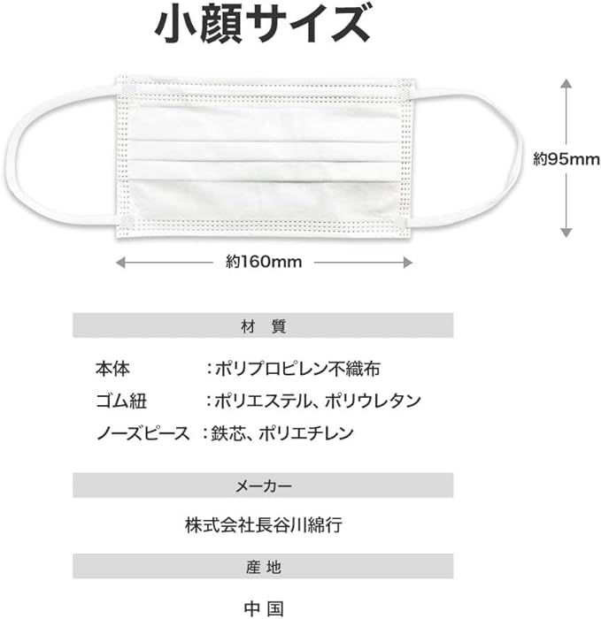 [Watayuki Hasegawa] Ear-friendly surgical mask, non-woven fabric, small face ~ slightly smaller size, JIS standard medical mask, class II - NewNest Australia