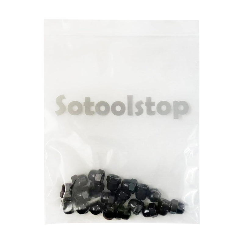 1/4-20" Black Acorn Cap Nuts, Acorn Nut Stainless Steel 18-8(304), 20Pcs-Pack 1/4-20"