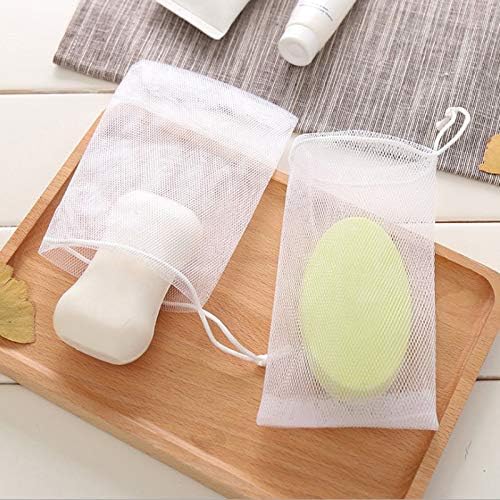 Wakaka 10-Piece Whisk Net with Soap Filling, Soap Net, Soap Bag, Whip, Mesh Material, Drawstring Bag, Bath, Foaming Massage, Exfoliating - NewNest Australia