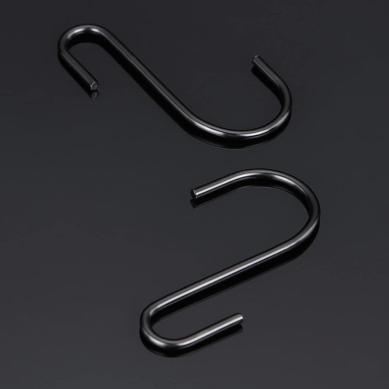 20 Pack 2.4″ Black S Hooks for Hanging Heavy Duty, Jean Hooks for Closet, S Hooks for Hanging Plants & Pots, S Shaped Hooks, S Hooks for Closet, Utensils, Pots & Pans, Clothes, Bags, Towels 20 Pack