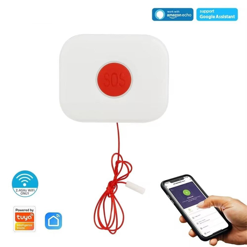 BVAZTVP WiFi Smart SOS Emergency Call Button Alarm,Life Alert Personal Alarm with 70dB Buzzer,Handicapped Caregiver Pager Wireless Nurse Alert System for Elderly Seniors Patient Disabled Handicapped