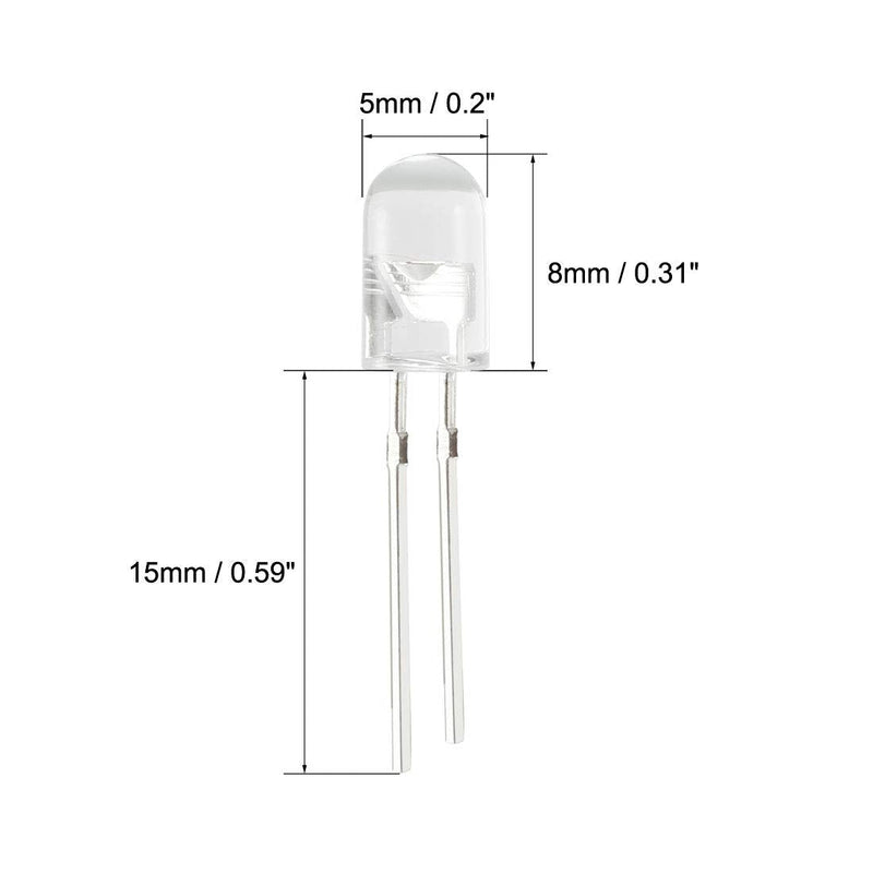 uxcell 20pcs 5mm 940nm Infrared Emitter Diode DC 1.5V LED IR Emitter Light Emitting Diodes Clear Round Head