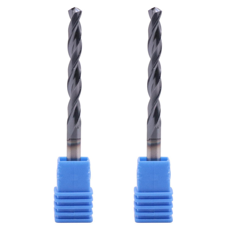 BestParts 2Pcs 2 Flute 3/16" Solid Carbide Jobber Drill Bits - AlTiN Coated | 2 Flute Tungsten Carbide Twist Drill Bits, 118° Point Angle, 3/16" Drill Diameter, 1-5/8" Flute Length, 2-3/4" Overall Length 3/16 in