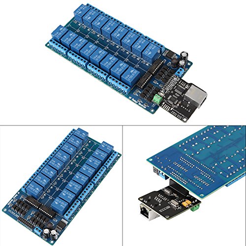 RJ45 Port Ethernet Control Module with 16-Channel Relay LAN WAN Network Web Server Network Ethernet Relay Control