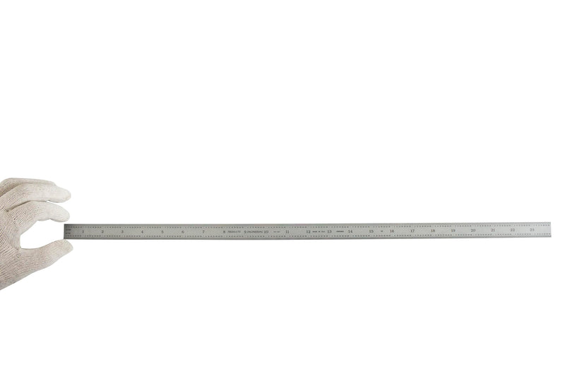 PEC Tools 24" Flexible Steel Ruler, High-Quality Carbon Steel with Satin Chrome Finish, 3R Graduation (1/32", 1/64", 1/10", 1/50"), Fully Hardened and Tempered, Made in USA Carbon Steel-Flexible 24"