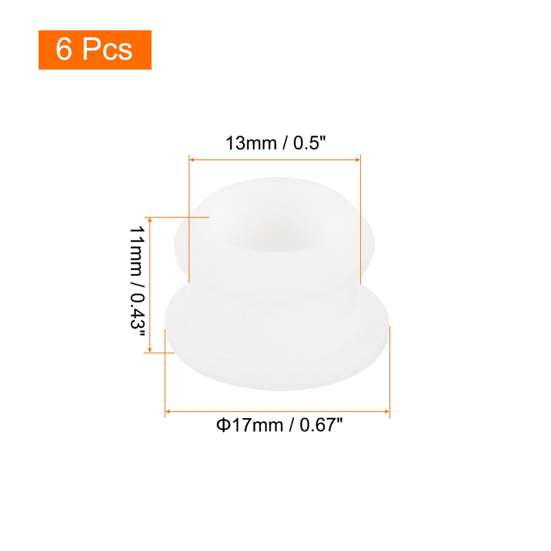 MECCANIXITY Silicone Snap in Locking Hole Plugs,Rubber Panel Seal Cover Flush Type Panel Round for Kitchen Rubber Bulkheads Waterproof Sealing Plugs 13mm/0.5 Inch Diameter White,Pack of 6