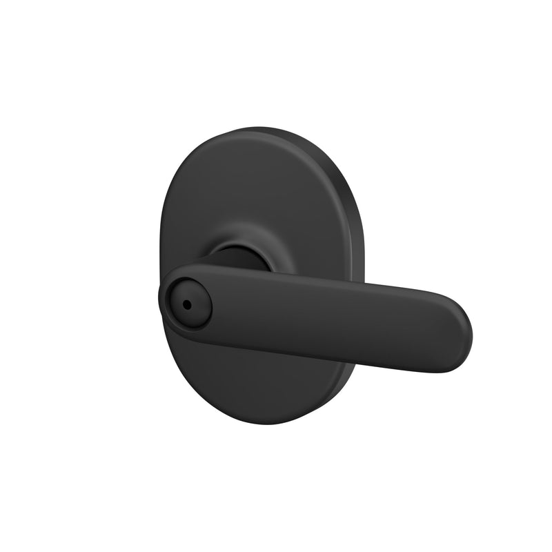 Schlage F40 DAV 622 RMN Davlin Door Lever with Remsen Trim, Bed & Bath Privacy Lock, Matte Black