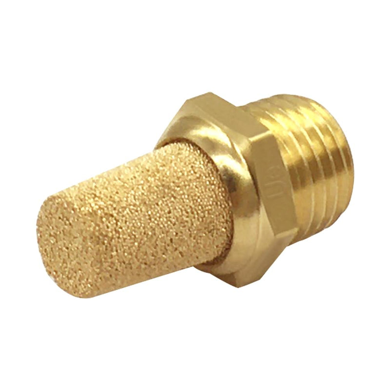10PCS Brass 1/8 NPT Male Air Pneumatic Mufflers Hex Sintered Exhaust Muffler Silencer Filter Air Line Fitting 1/8"NPT Male-10PCS
