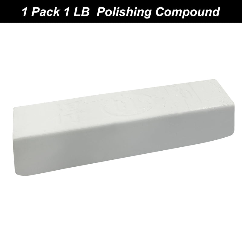 1 Pound Buffing Compound for Metal Polishing, White Extra Fine All-Purpose Polishing Compound, Removes Scratches from Hard Metals, Stainless Steel, Chrome, and Iron