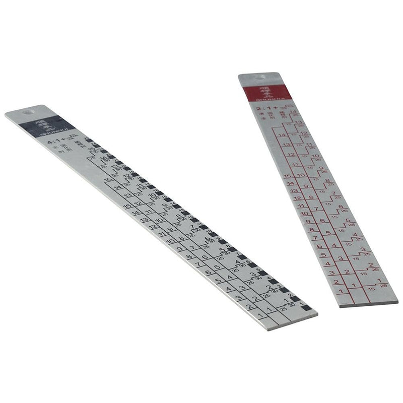 Paint Mixing Ratio Ruler 2:1 & 4:1 Easy Mixing Aluminium Alloy Car Coating Color for Vehicle Painting, Large