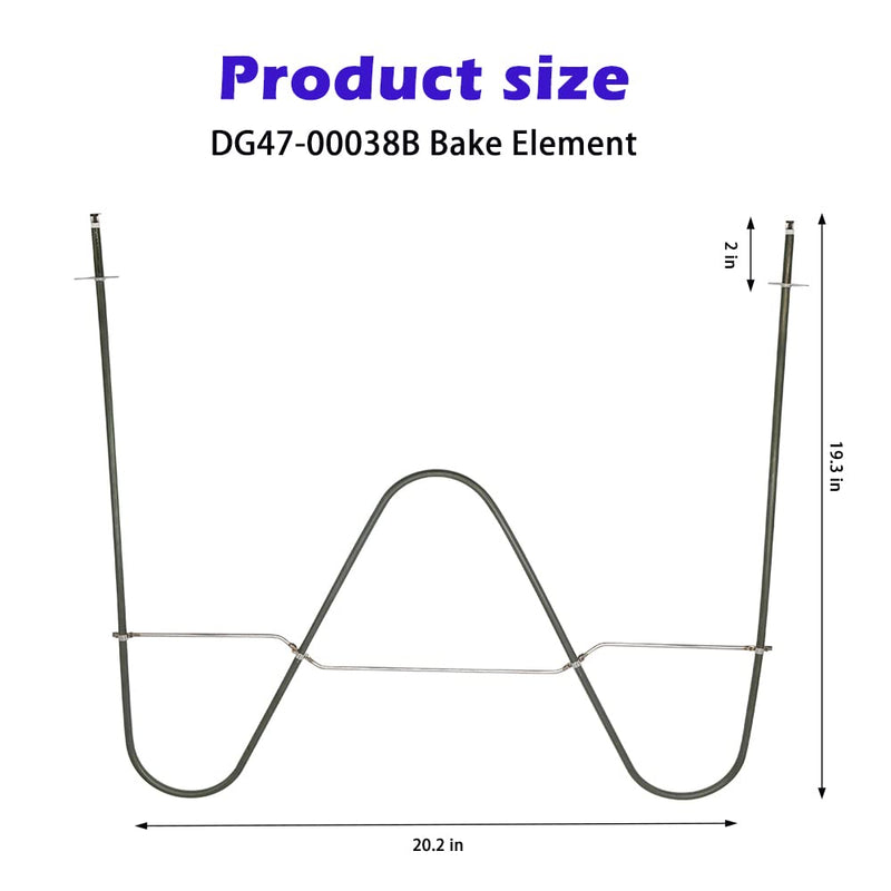 DG47-00038B Bake Element, compatible With Samsung range/stove/oven, Replaces part PD00025540, DG47-00038A, 3015238, AP5623199, EAP4240837, PS4240837 (2 Yr Warranty)