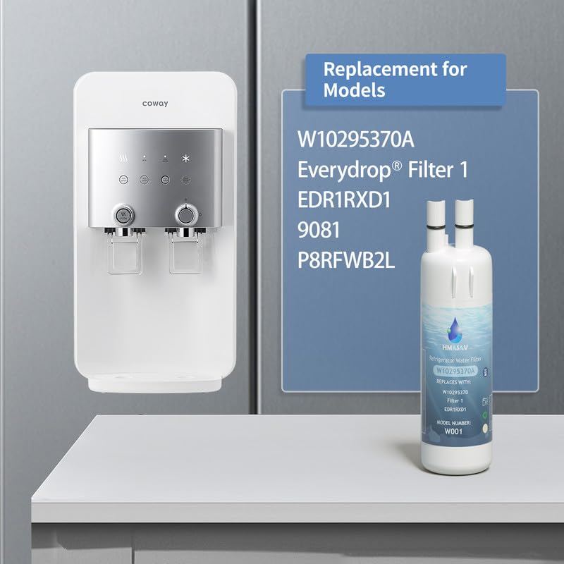 W10295370A water filter replacement, Compatible with EDR1RXD1, EDR1RXD1B, W10295370, Filter 1, WHR1RXD1, KAD1RXD1, P4RFKB2, P8RFWB2L, 46-9930,46-9081 3PACK 3