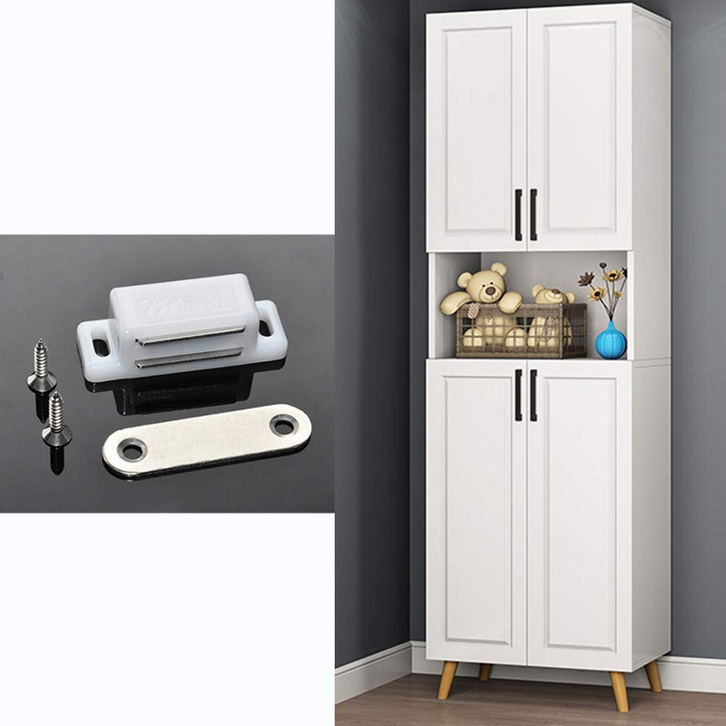 12Pack Magnetic Door Catch - 15lb High Magnetic Plastic Heavy Duty Latch for Kitchen Bathroom Cupboard Wardrobe Closet Closures Cabinet Door Drawer Magnets Screws Included White