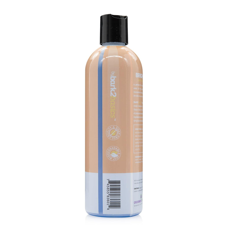 Bark2Basics Brighten White Dog Shampoo 16 oz - Natural, Chamomile, Revives Vibrant Natural Color of Coat, Lustrous Shine, Whitens, Removes Stains, Professional - PawsPlanet Australia
