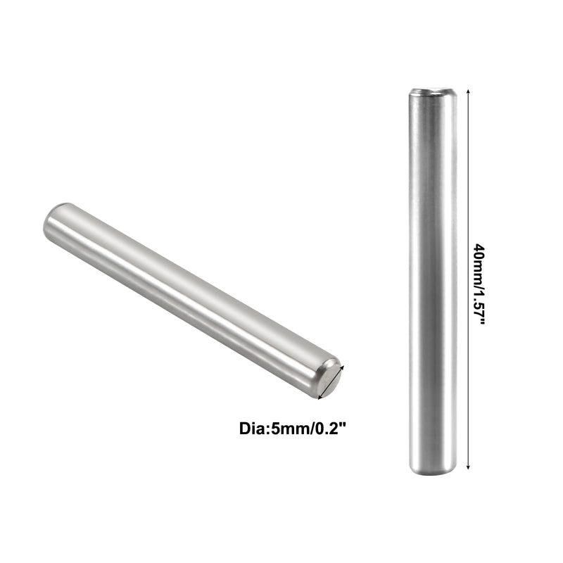 24Pcs 5mm x 40mm / 1/5 Inch x 1.57 Inch Dowel Pin 304 Stainless Steel Pegs Support Shelves Silver Tone M5 x 40mm - NewNest Australia