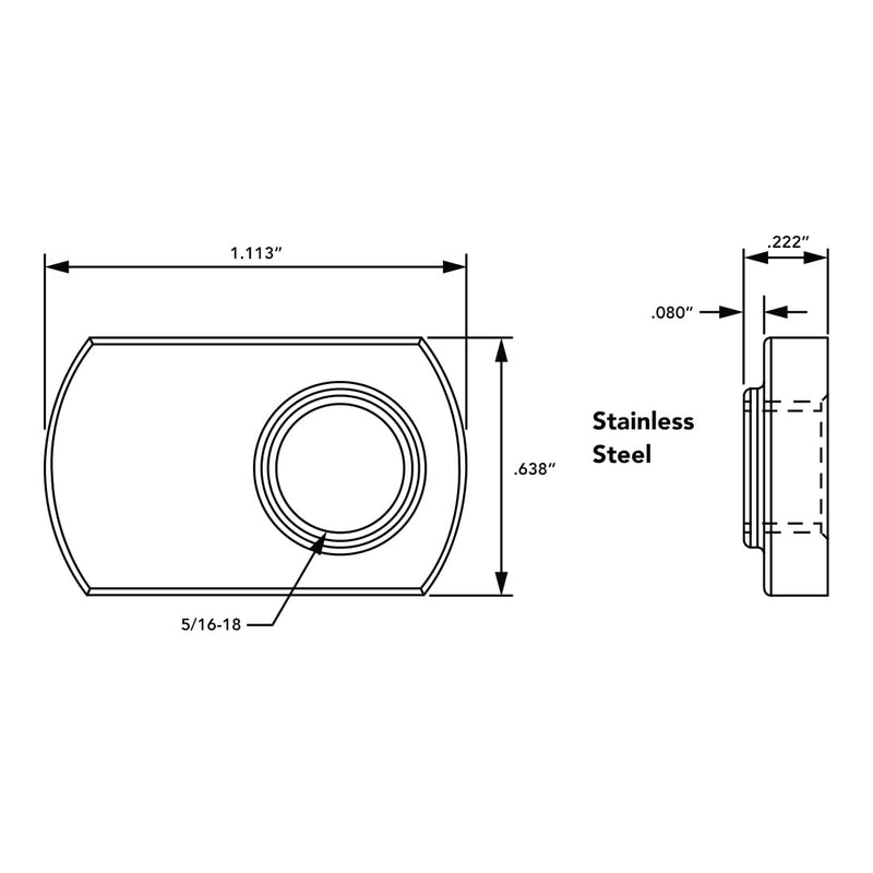 8020, 3620, 15 Series, 5/16-18 x .625" Long 8utton Head Socket Cap Screw (BHSCS), with .345" Washer and Economy Slide-in T-Nut, Stainless Steel SS 8020 Channel Hardware HW (10) 10