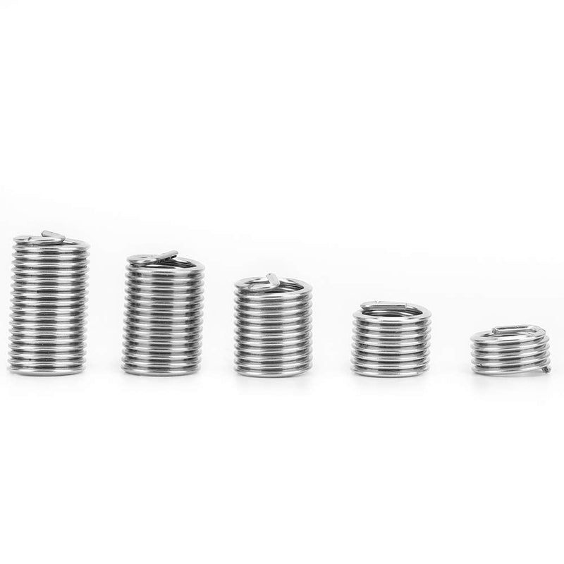 Coiled Wire Screws Sleeve 100Pcs M7x1 Coiled Wire Thread Repair Insert Sleeve Kit Stainless Steel Helicoil Type Screw Helical Threaded Inserts