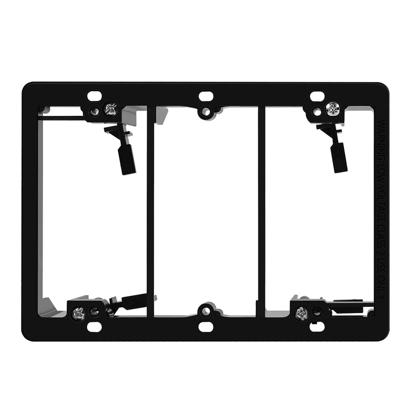 TNP Low Voltage Mounting Bracket, 3-Gang Mounting for Wall Plate, Horizontal/Vertical - Black 3Gang