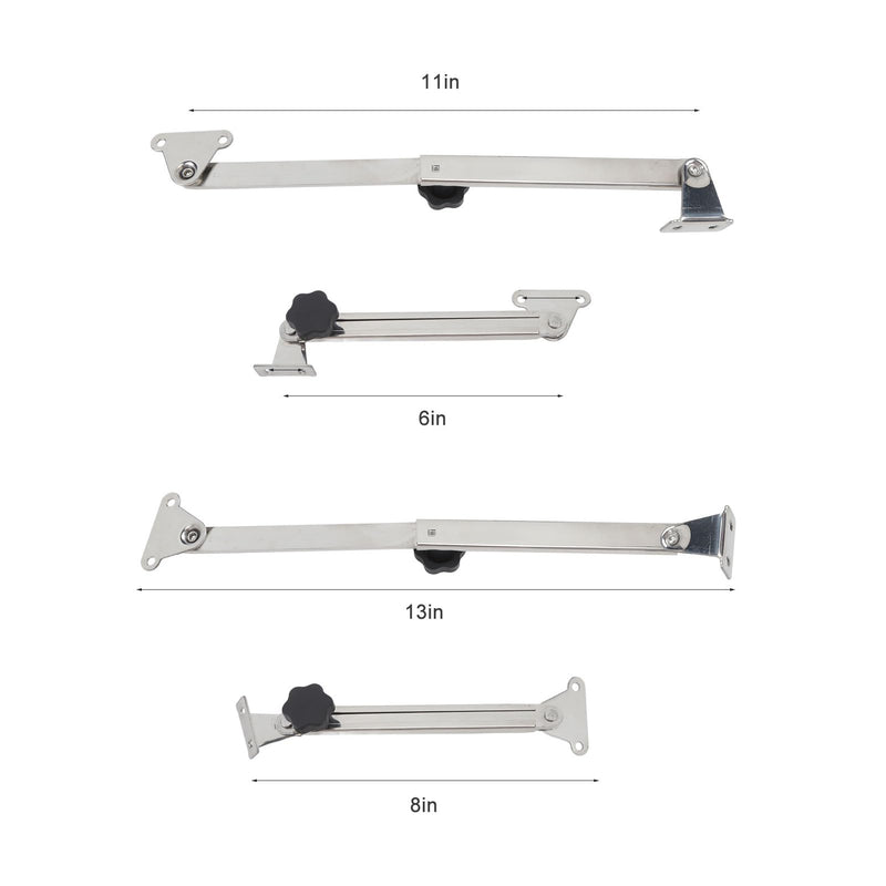 Aramox Stainless Steel Marine Hatch Lid Stay Support Adjuster, Retractable 6in to 11in, Ideal for Boats and Yachts