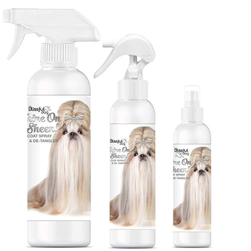 [Australia] - The Blissful Dog Shine-On + Sheen Coat Spray, All Natural Leave in Conditioner and Detangler for Your Dog 8-Ounce 