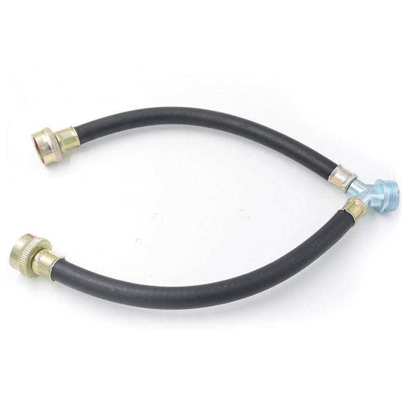 Rubber Washing Machine Y Mixer Hose Connector, 3/4" Fittings, 1 ft (12") Length Black