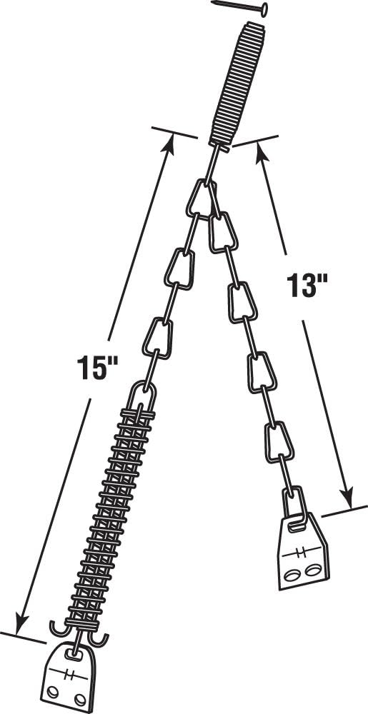 Wright Products V11 Steel Screen and Storm Door Chain Stop-Absorbs Shock from Wind, Zinc