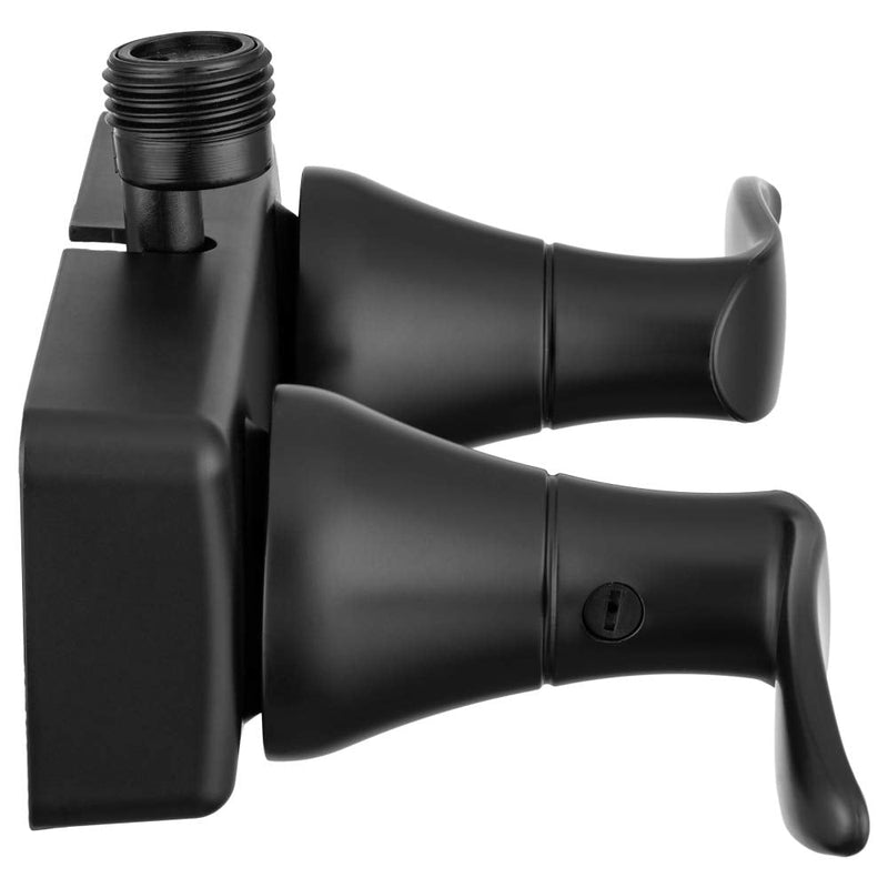 Dura Faucet DF-SA100LH-MB RV Shower Faucet Valve Diverter with Winged Levers (Matte Black) Matte Black