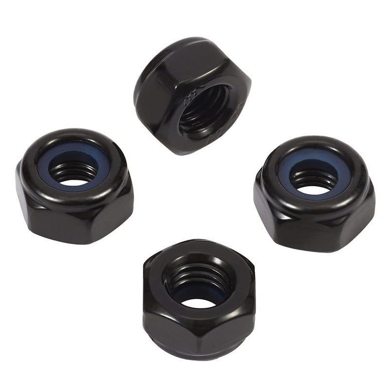 M8 Black Nylon Insert Hex Lock Nuts Locknuts, Stainless Steel 18-8 (304), Black Oxide, 20 PCS M8-1.25 - NewNest Australia