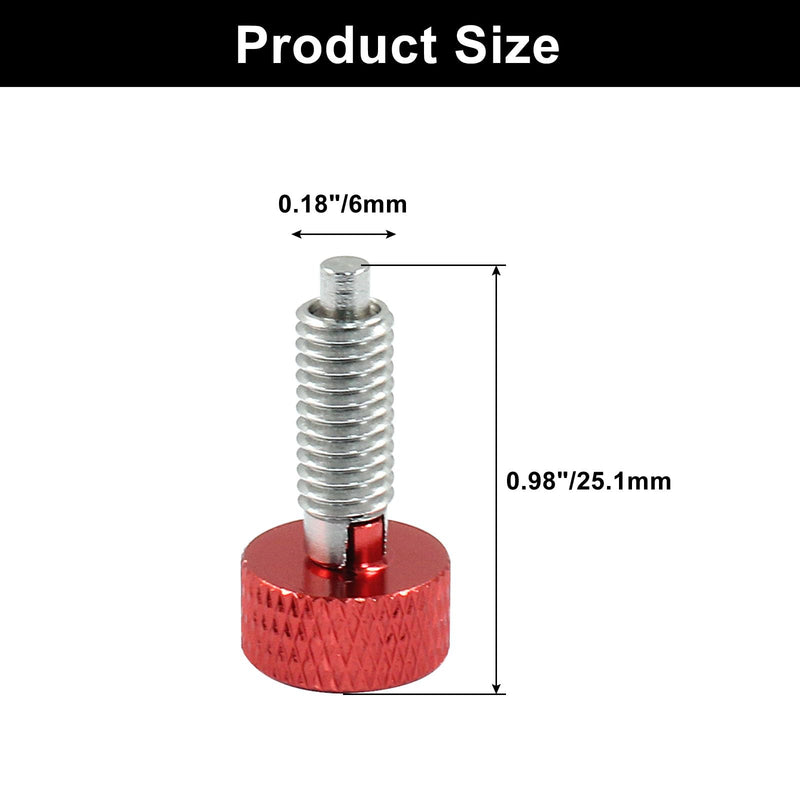 2 Pack Hand Retractable Spring Plunger M6 Type Quick Release Pins Rolling Toolbox Knurled Handle Stainless Steel Spring Pin(Red) Red