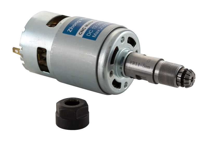 20000RPM 775 CNC Spindle Motor with 5mm ER11 Extension Shaft, Longer Working Life, DC 12-24V, High Power, Low Noise, Electrical DC Motor for 3018/3018 PRO CNC Router Machine